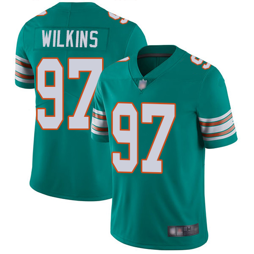 Nike Miami Dolphins 97 Christian Wilkins Aqua Green Alternate Men Stitched NFL Vapor Untouchable Limited Jersey
